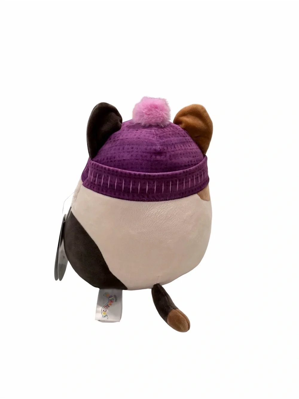 Squishmallows Cam Calico Cat 7.5” Purple Beanie Pink Pom NWT